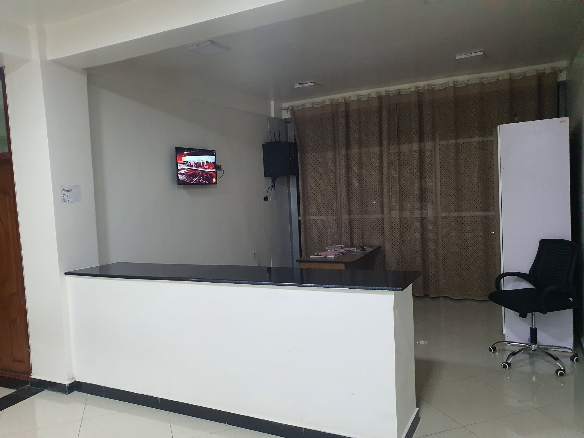 Reception lobby of Dr. Amanuel Hospital