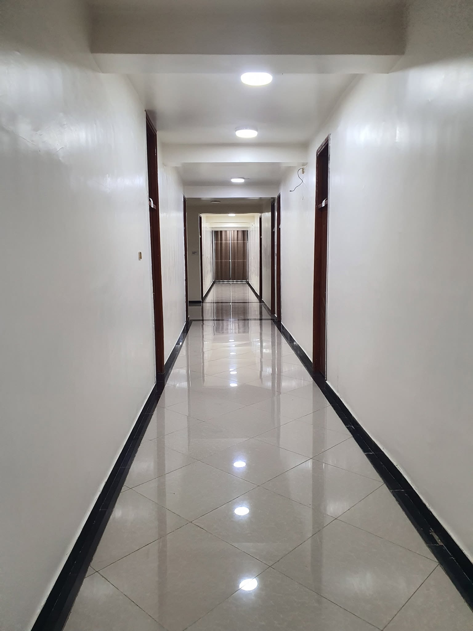 Modern operating theater with surgical lights